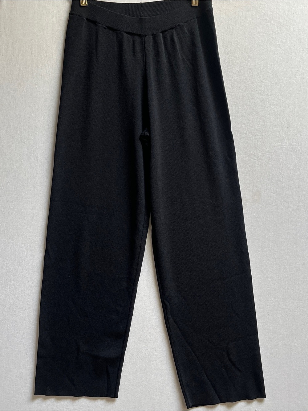 Oak + Fort Black Wide-Leg Knit Pants M